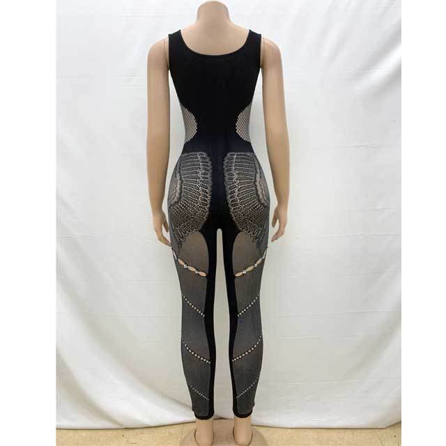 Hollow Out Sleeveless Lace Lingerie Jumpsuit
