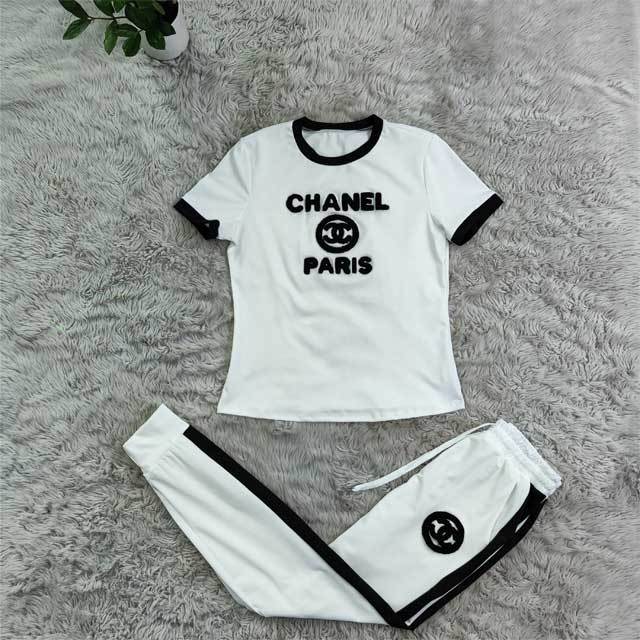 3D Letter Short Sleeve Casual Jogging Suit