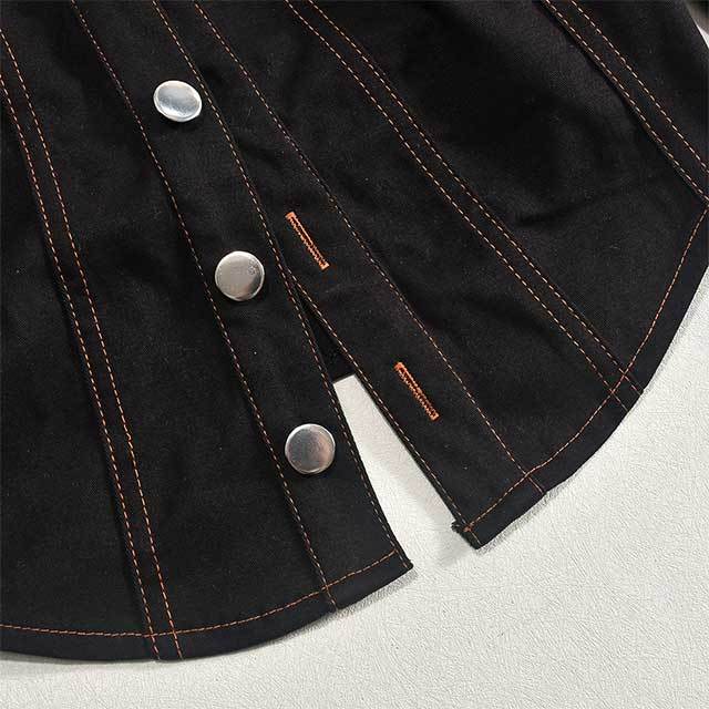 Button Top Cargo Skirt Set