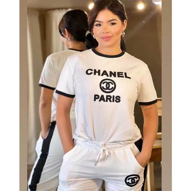 3D Letter Short Sleeve Casual Jogging Suit