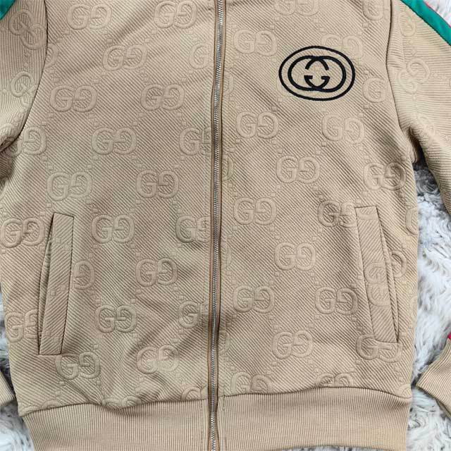 Embroidery Embossing Striped Casual Tracksuit Set