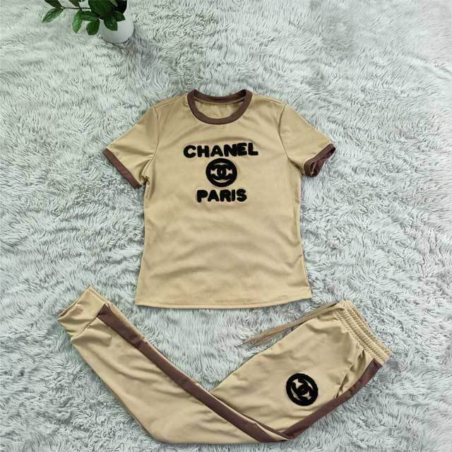 3D Letter Short Sleeve Casual Jogging Suit