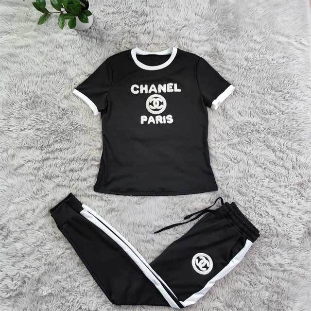 3D Letter Short Sleeve Casual Jogging Suit