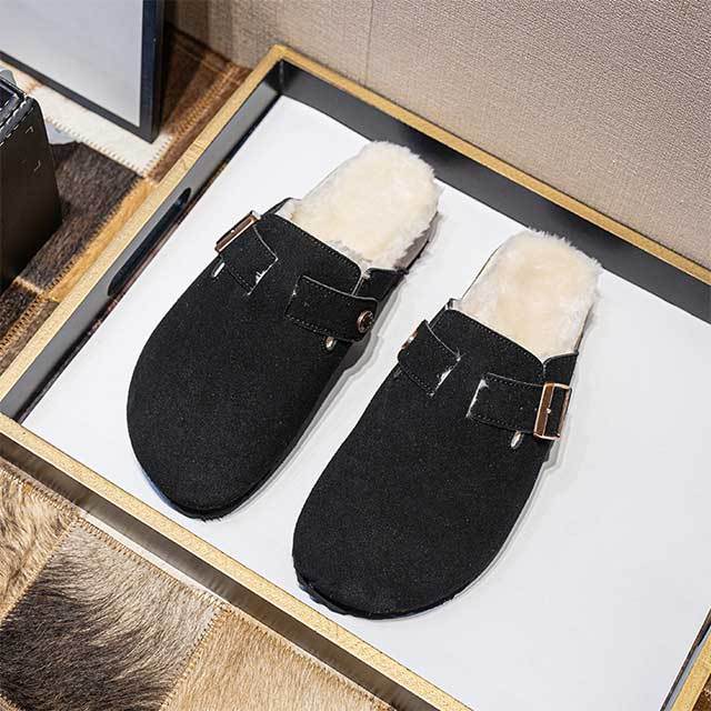 Winter Fashion Thick Sole Fur Inside Flat Shoes