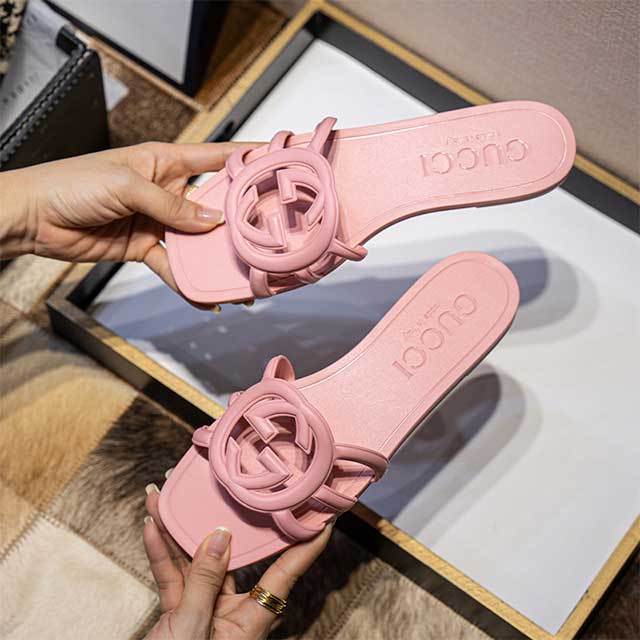 Candy Color Hollow Out Flat Slides