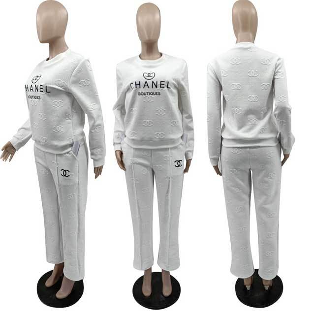 Embroidery Embossing Casual Women Jogging Suit