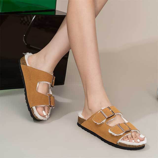 Adjustable Homewear Fuzzy Slides Shoes
