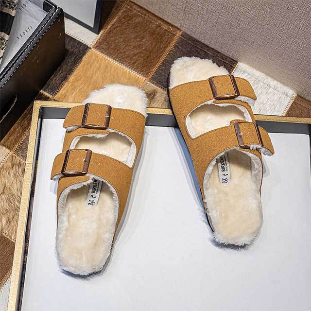 Adjustable Homewear Fuzzy Slides Shoes