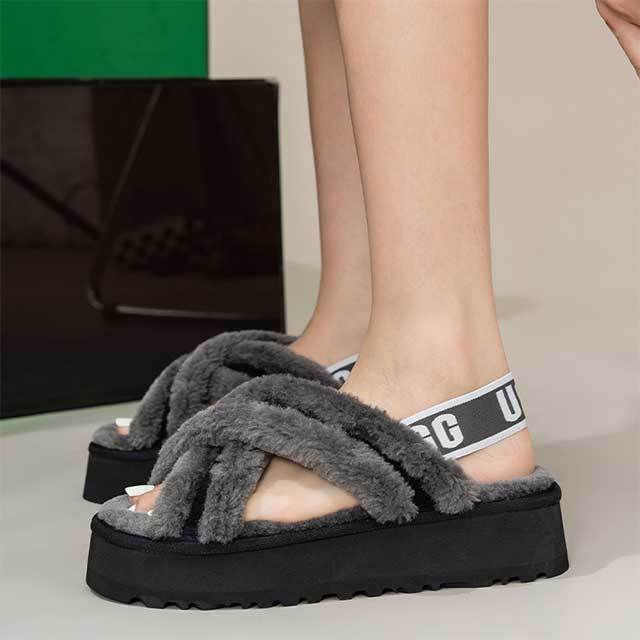 Platform Fuzzy Sandals