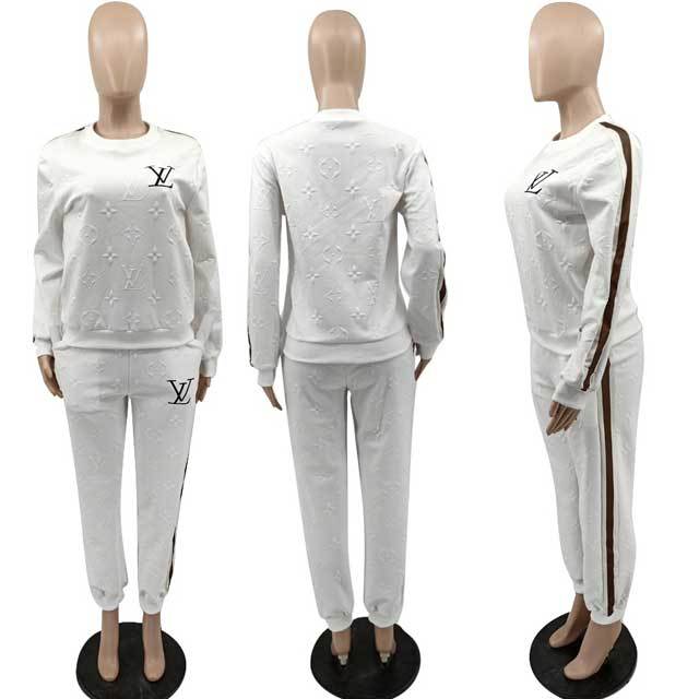 Embroidery Embossing Long Sleeve Casual Jogging Suit