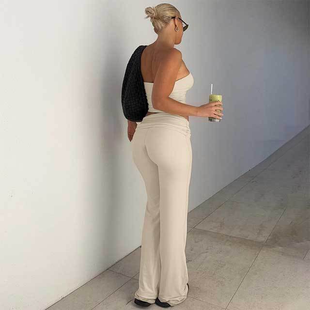 Basic Tube Top Bell Pants Set