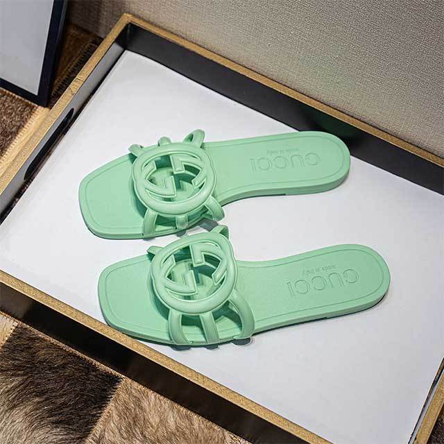 Candy Color Hollow Out Flat Slides