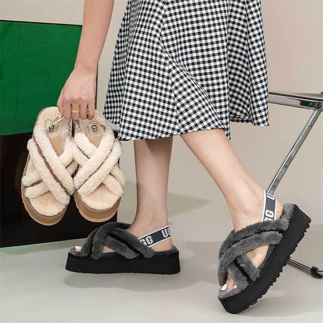 Platform Fuzzy Sandals