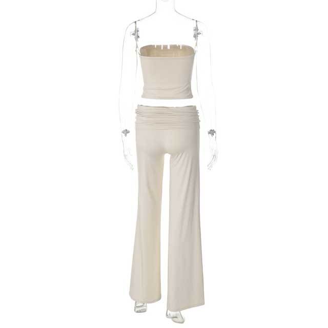 Basic Tube Top Bell Pants Set