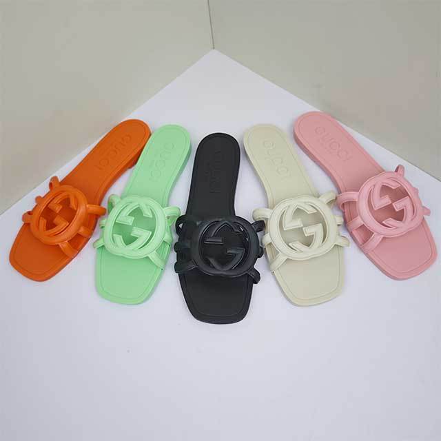 Candy Color Hollow Out Flat Slides