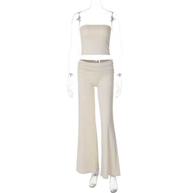 Basic Tube Top Bell Pants Set