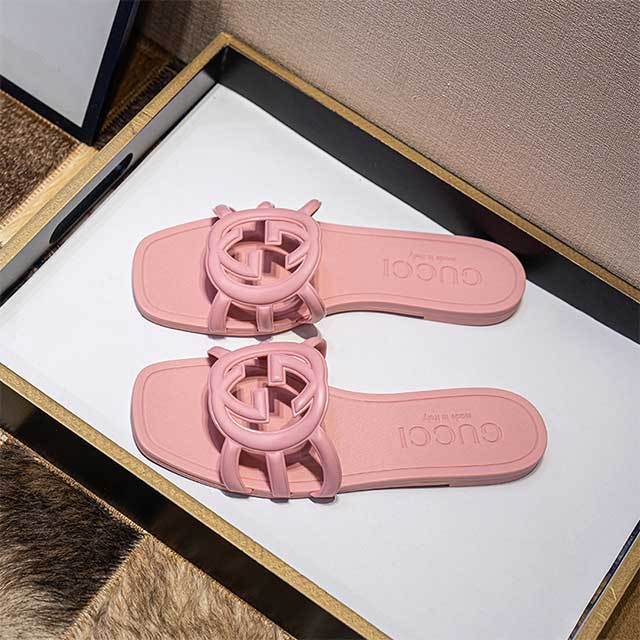 Candy Color Hollow Out Flat Slides