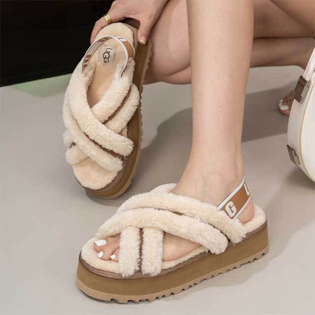 Platform Fuzzy Sandals