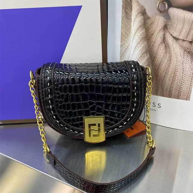 Snakeskin Leather Messenger Bag