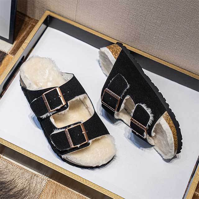 Adjustable Homewear Fuzzy Slides Shoes