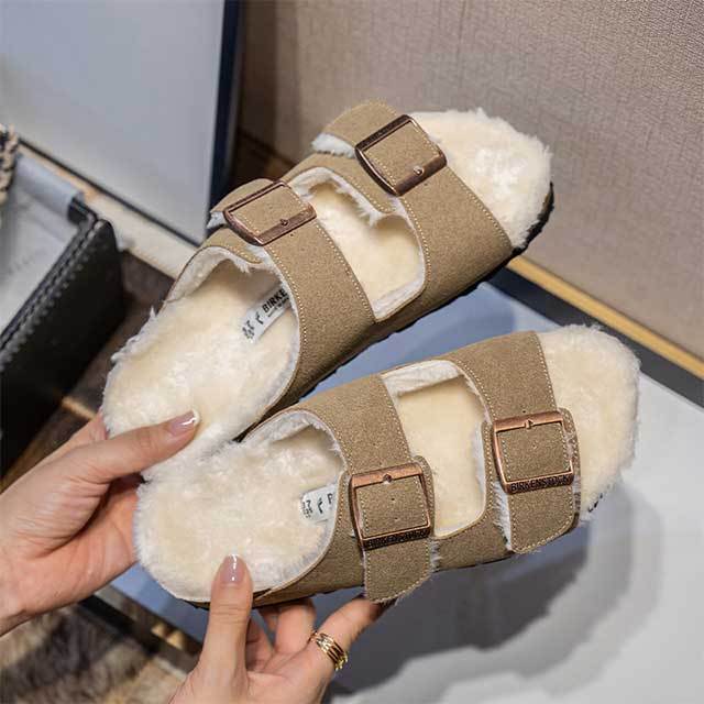 Adjustable Homewear Fuzzy Slides Shoes