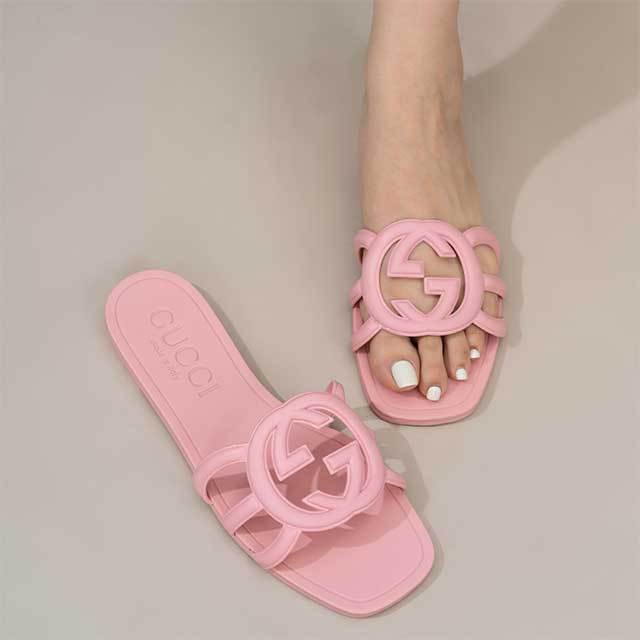 Candy Color Hollow Out Flat Slides