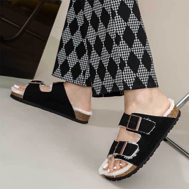 Adjustable Homewear Fuzzy Slides Shoes