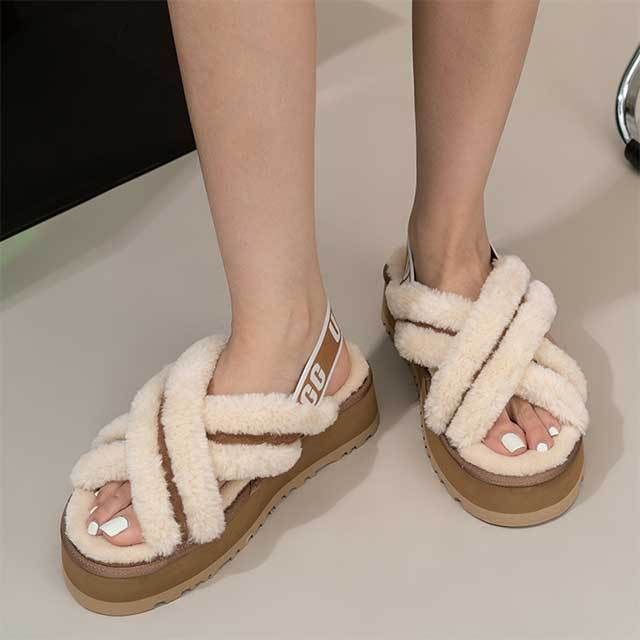 Platform Fuzzy Sandals