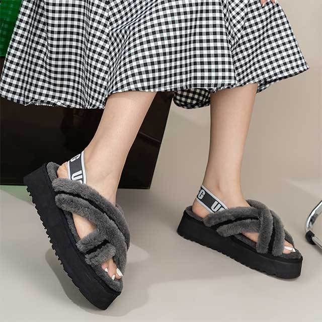 Platform Fuzzy Sandals