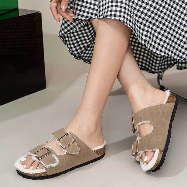 Adjustable Homewear Fuzzy Slides Shoes