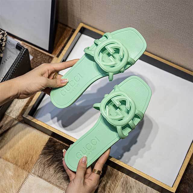 Candy Color Hollow Out Flat Slides