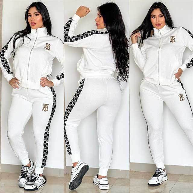 Embroidery Embossing Fall Sport Pants Suit