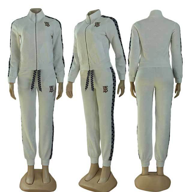 Embroidery Embossing Fall Sport Pants Suit