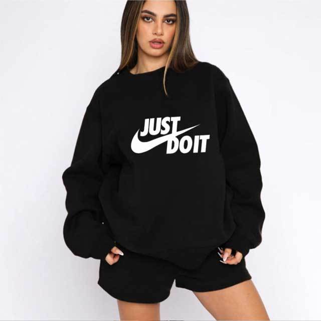 Embroidery Sweatshirt Top Short Set