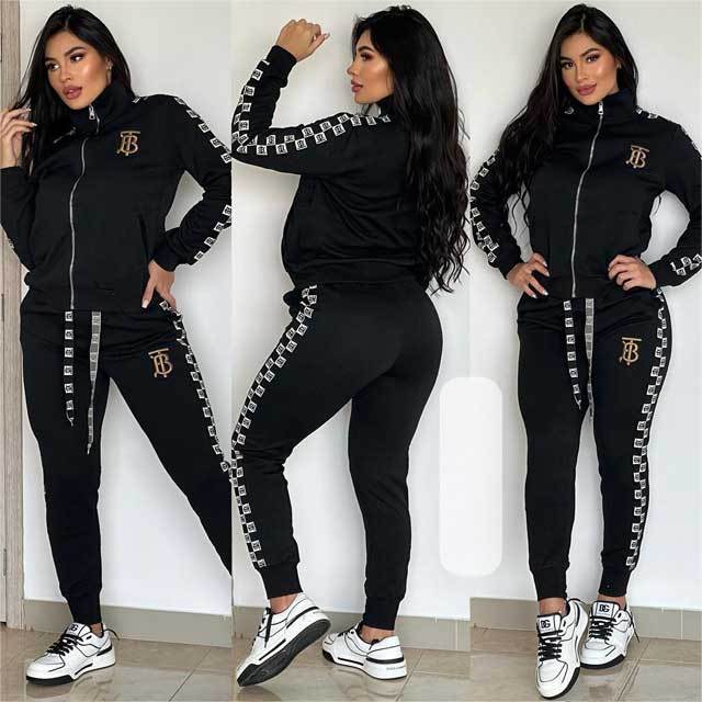 Embroidery Embossing Fall Sport Pants Suit