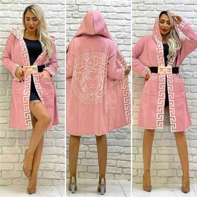 Knit Hooded Cardigan Coat