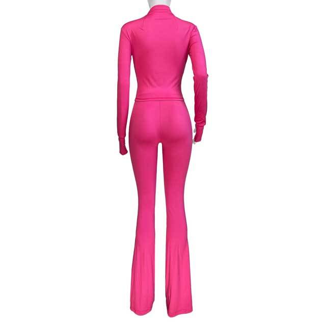 Basic Zipper Top Skinny Jogging Pants Suit