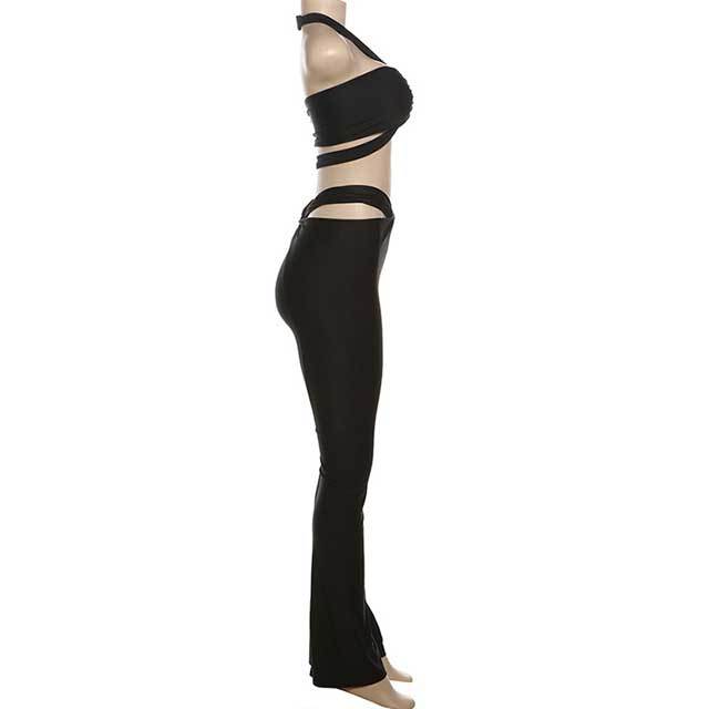 Halter Top Hollow Out Pants Set