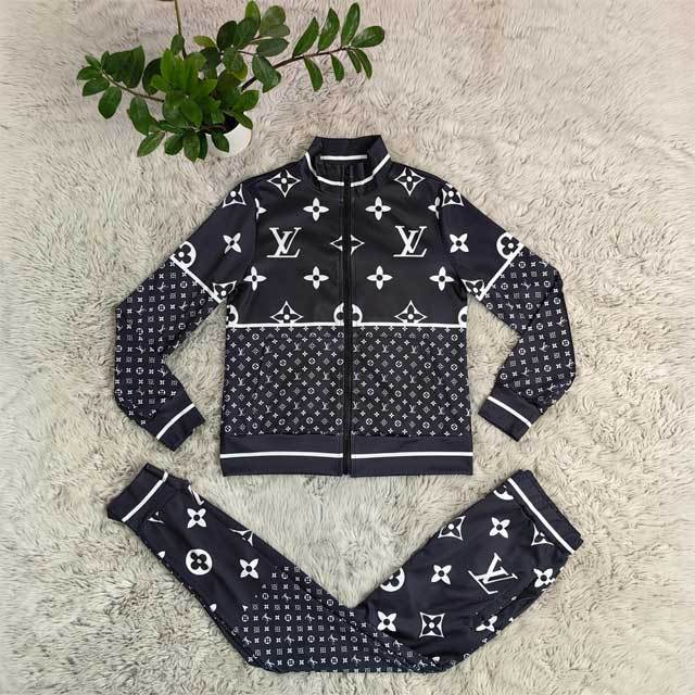 Printed Long Sleeve Casual Sporty Pants Suit