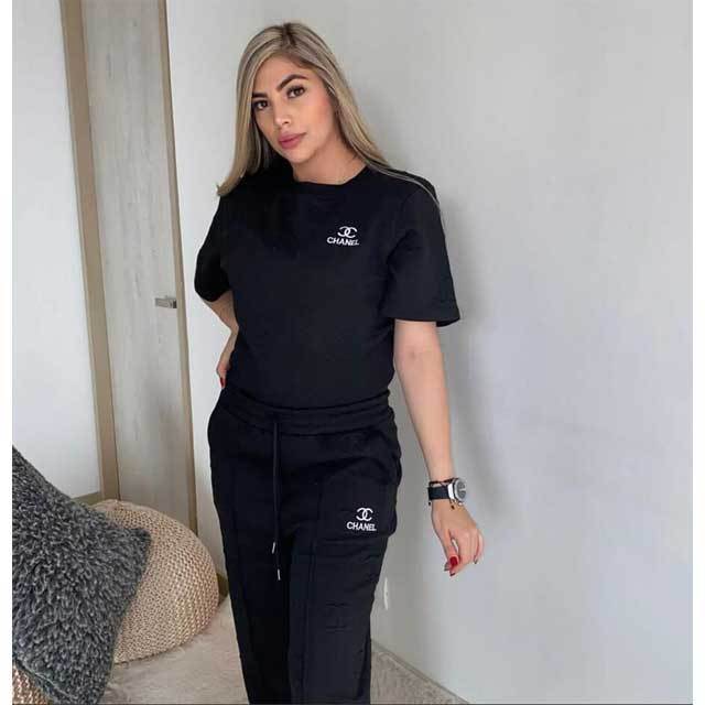 Embroidery Embossing Casual Sporty Pants Suit