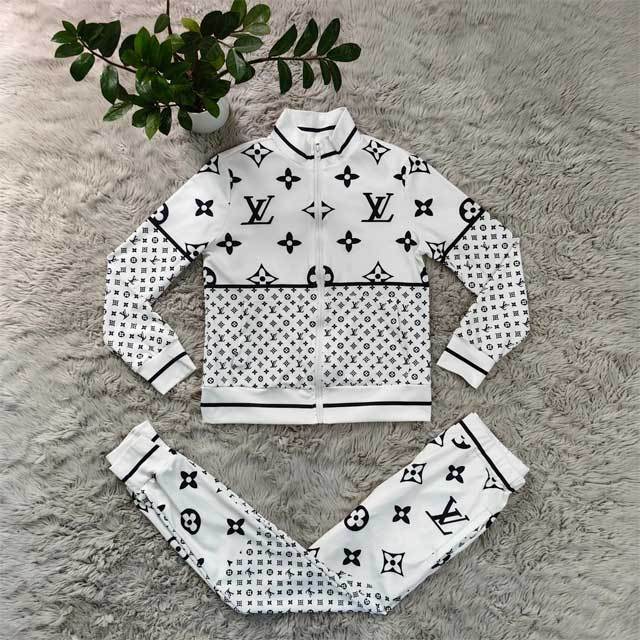 Printed Long Sleeve Casual Sporty Pants Suit
