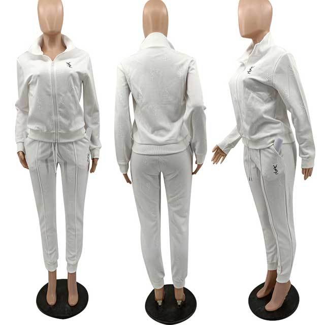 Embroidery Embossing Fall Sport Pants Set