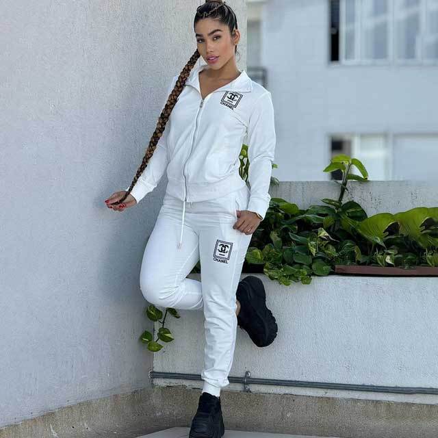 Embroidery Long Sleeve Fall Tracksuit