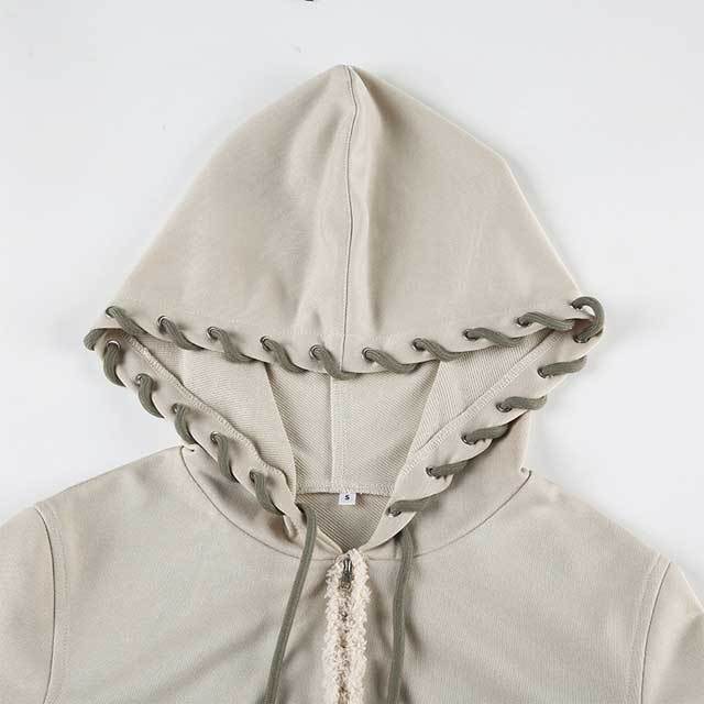Zipper Hoodie Top Casual Jogging Suit