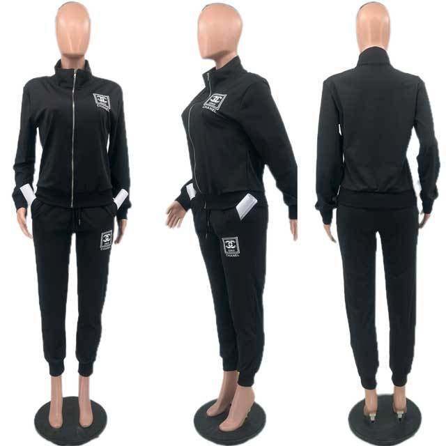 Embroidery Long Sleeve Fall Tracksuit