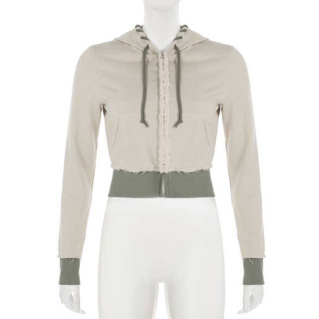 Zipper Hoodie Top Casual Jogging Suit