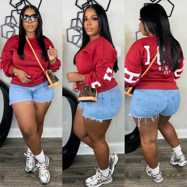 Letter Print Casual Sweatshirts