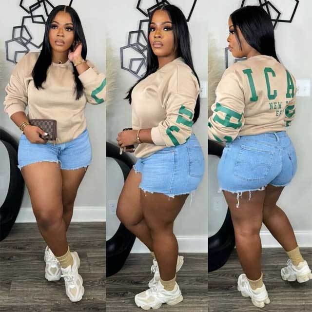 Letter Print Casual Sweatshirts