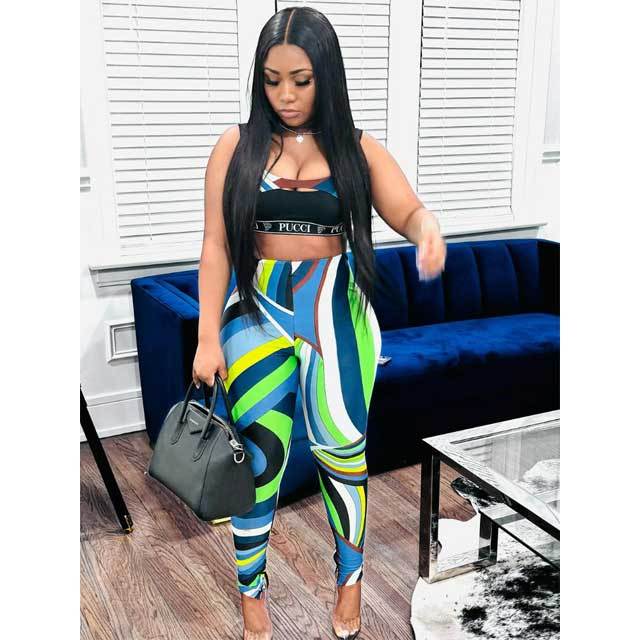 Tank Top Skinny Jogging Pants Set