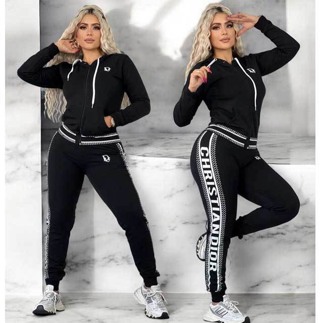 Embroidery Hooded Casual Jogging Suit